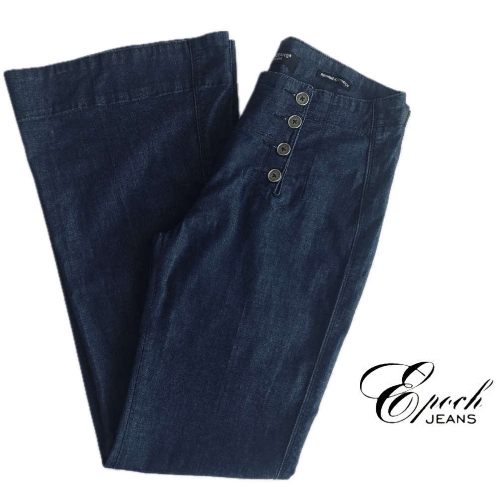 VINTAGE Epoch Jeans Chambray Denim Bell Flare Sailor Jeans. Sz. 11